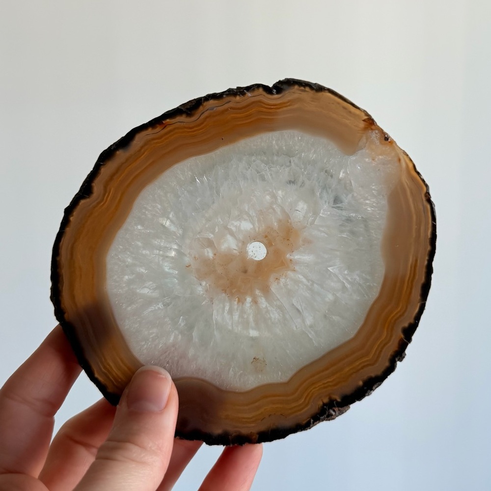 Natural Agate Slice Oil Lamp - Picture 4 of 8